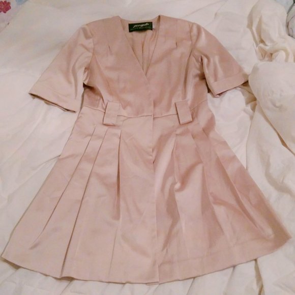 Korea Soft Pink Silky Cardigan Dress